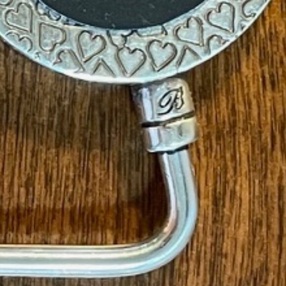 Brighton - Beautiful Handbag Table Hook w. Fabric Drawstring Bag - Picture 4 of 5